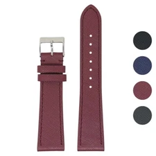 DASSARI Premium Saffiano Leather Watch Band Strap with Quick Release Spring Bars