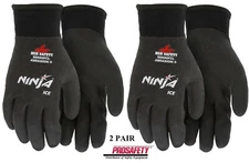 2- Ninja Ice Fully Palm Coated Insulated Cold Weather Winter Safety WORK GLOVES