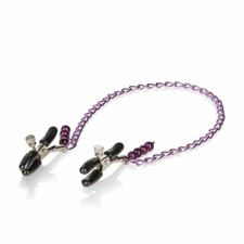 Nipple Play Purple Chain Adjustable Nipple Clamps SM Bondage Gear Sex Toy