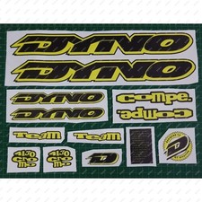 Dyno Compe Team Black Yellow Decals Sticker BMX Old School Reproduction NEW SET
