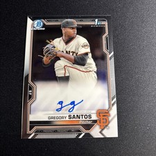 2021 Bowman Chrome - Prospect Autographs Gregory Santos #CPA-GS (AU, RC)
