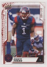 2020 Upper Deck CFL Red 86/165 Ciante Evans #178 0l2