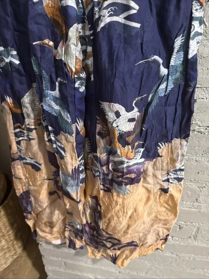 ASOS двухцветный атласный журавль птица печати брюки размер 6 - Изображение 2 из 4