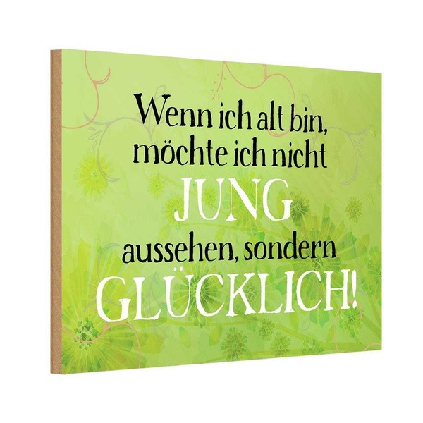 Holzschild 20X30 Cm Wenn Alt MöChte Jung Dekoration Deko Geschenk Holz Schild-image