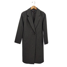 Quince Women Italian Wool Classic Single-Breasted Coat Heather Charcoal S