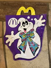 McDonalds Vintage Happy Meal Halloween Ghost Vinyl Trick or Treat Bag 1990