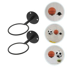 2 Pcs Wall Mount Basketball Display Rack Iron Football Storage Stand Holder