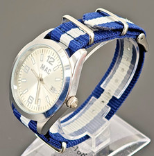 MAC Herren Armbanduhr Quarz Vintage Uhr mit Datumsanzeige und Etui Neuwertig