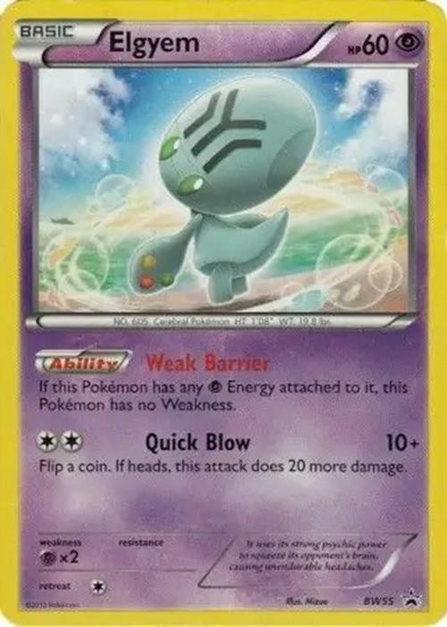 Elgyem - BW55 - Pokemon Promo Black & White Ultra Rare Card NM