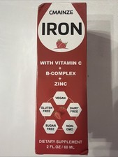 High Potency Liquid Iron Drops with Vitamin C B Complex for Energy Anemia 10/27