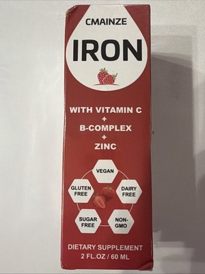 High Potency Liquid Iron Drops with Vitamin C  B Complex for Energy Anemia 10/27