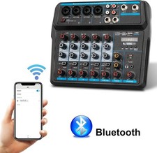 MIXER AUDIO PROFESSIONALE 6 CANALI BLUETOOTH USB DISPLAY EFFETTI REPET - DELAY