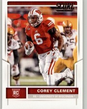 2017 Score Corey Clement Rookie #355 RC Wisconsin Badgers
