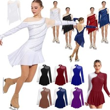 Womens Figure Skating Bodysuit Dress Shiny Lyrical Training Modern Dancewear