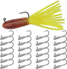 Tube Jig Heads for Crappie Panfish and Bass Fishing - 24 Pack 1/8 oz