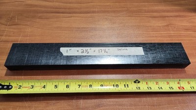 DELRIN (ACETAL) BLACK SHEET STOCK 1.00'' X 2.50'' X 17.25''