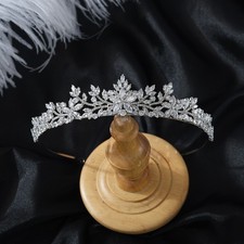 Silver Tiara and Crown for Women Swarovski Zirconia Crystal Crown, tiara ,