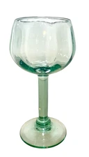 Pier 1 Imports Mexican Green Wine Water Goblet Recycled Hand Blown Glass