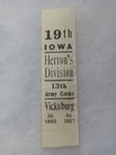 VICKSBURG MISS 19th IOWA INFANTRY GAR CIVIL WAR HERRONS DIVISION REUNION RIBBON
