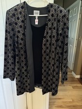Vintage R M Richards Karen Kwong Sequined Open Velveteen Jacket Women 18W