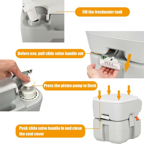 Outdoor Wash Sink and Potable Toilet Set 4.5 Gallon Sink & 5.3 Gallon Toilet - Picture 7 of 10