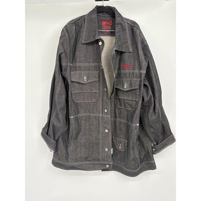 BODE Black Denim Chore Jacket 2XL Contrast Stitch Utility Streetwear Coat