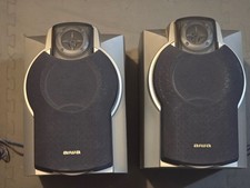 Aiwa SX-WNA888 Bookshelf Speaker System Pair 2-Way Built-In Subwoofer Silver