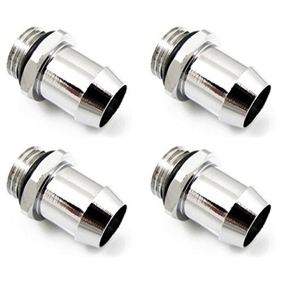 XSPC 1/2'' Chrome Barb Fitting for PC Water / Computer Liquid Cooling - 4 PACK