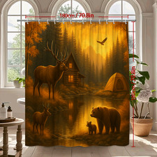 Rustic Forest Animals Shower Curtain - Nature Cabin Decor