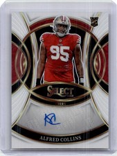 2025 Panini Select Alfred Collins RC Rookie Signatures White 15/35 RSI-ACS 49ers