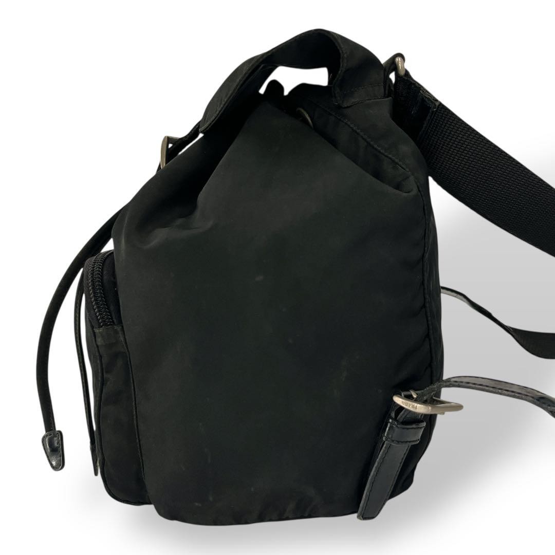 Prada drawstring mini backpack triangle logo back… - image 4