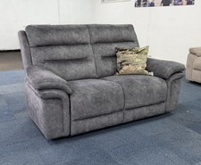 Furniture Village ‘Berlin’ 2 Seater Sofa Static Dark Grey Velvet High Back NEW