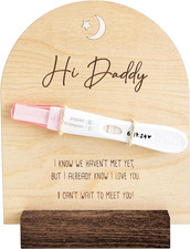 Pregnancy Announcement for Dad- Hi Daddy Pregnancy Test Keepsake Wooden Sign- Ba