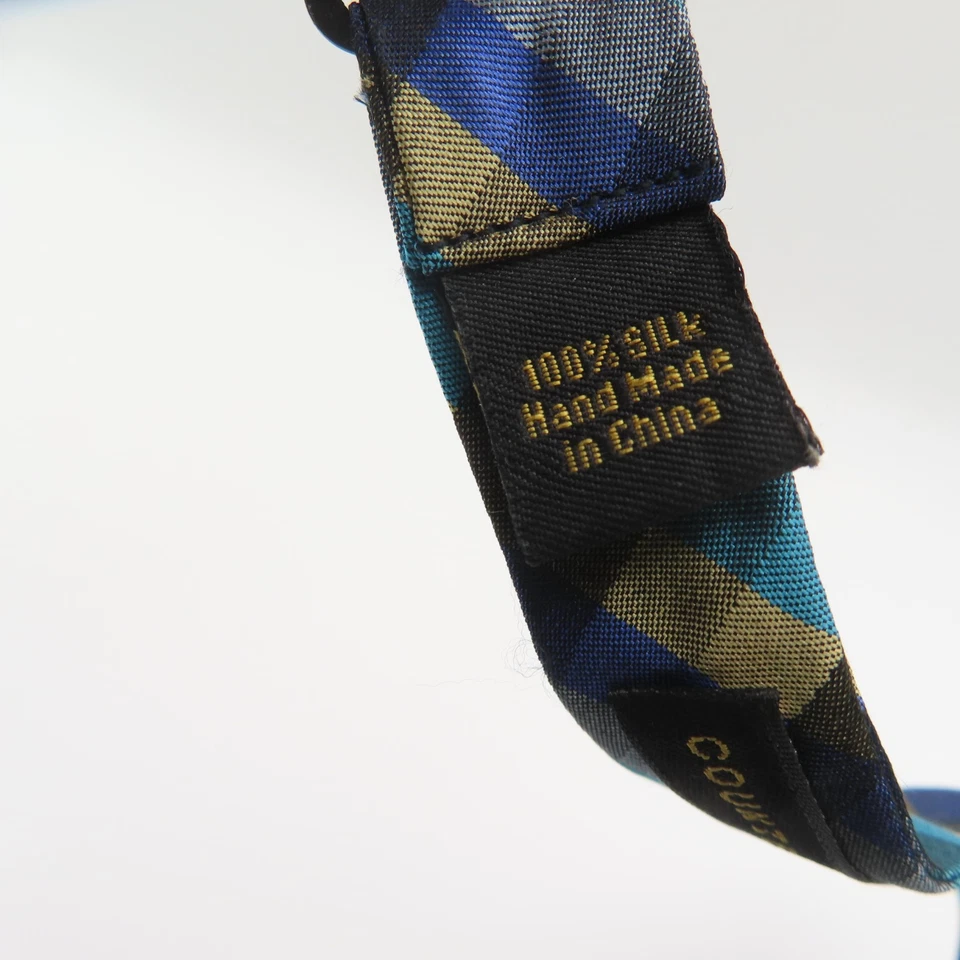 Pajarita Countess Mara púrpura negro amarillo púrpura 2,25" de ancho con corbata de seda Foto 4 de 4