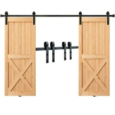VEVOR 8FT Sliding Barn Door Hardware Kit, 330LBS Heavy Duty Barn Door Track Kit