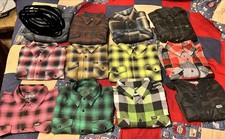 Dixxon Men's Large Multicolor Plaid Flannel Button-Up Shirts Lot