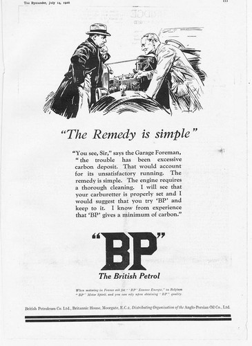 BP The British Petrol: The Remedy is Simple - Antique Advertisement 1926