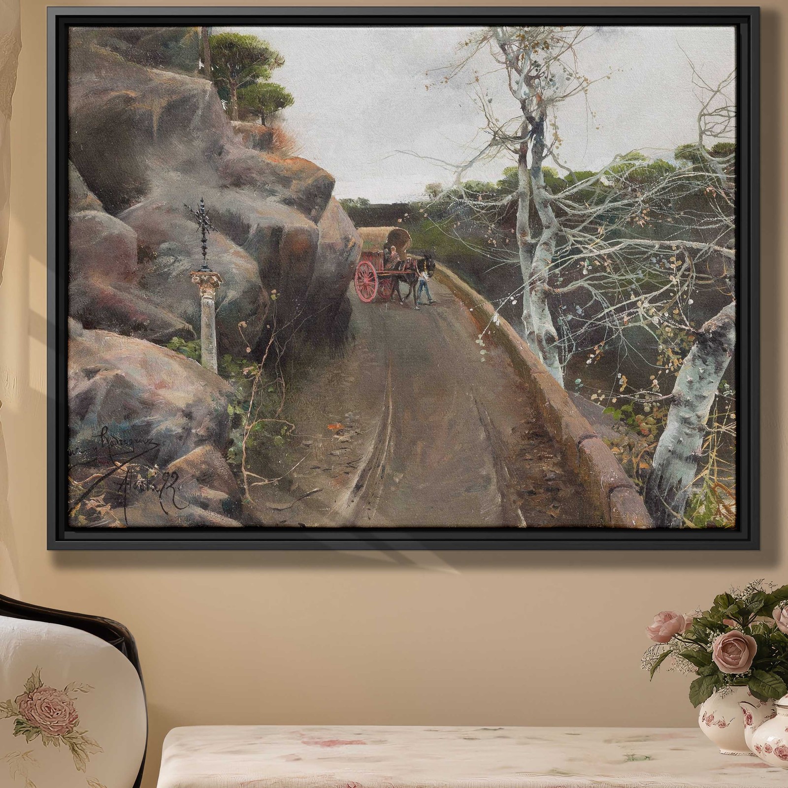 Rural Countryside Oil Painting Canvas Rustic Wall Decor Vintage Artwork Print