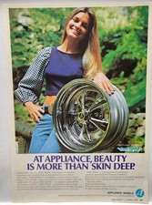 1974 Appliance Wheels Mag Steel Spoke Racing Sexy Girl Print Ad Harbor City Ca