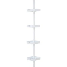 Bath Bliss 4 Tier Tension Corner Shower Organizer Caddy White