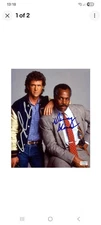 Mel Gibson Danny Glover Rare Autographed 1989 Lethal Weapon II 8x10 Studio Photo