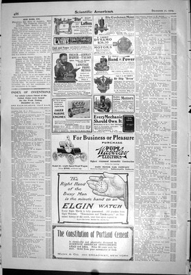 Alte wissenschaftliche amerikanische 1904 Elgin Uhr Pope Motorwagen Drehmaschinen Index 20.