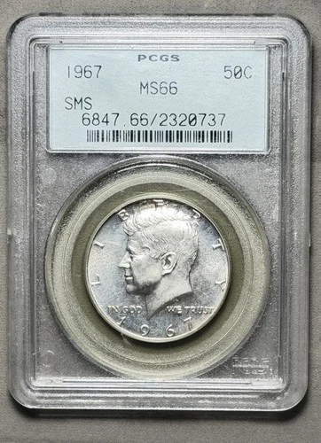 1967 Kennedy Half Dollar PCGS MS66 SMS 40% Silver  -E0140