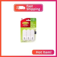 Command Medium Wire Hooks, 3 Hooks, 4 Strips, Damage-Free Hanging Wall Hooks wit 1.80 per strip
