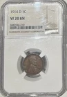 1914-D Lincoln Wheat Cent NGC VF 20 BN - Key Date!