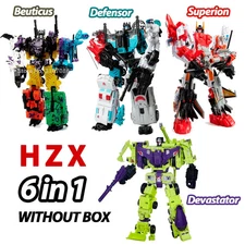 HZX 6in1 Robot Toy Set Defensor Bruticus Devastator Superion IDW Action Figure