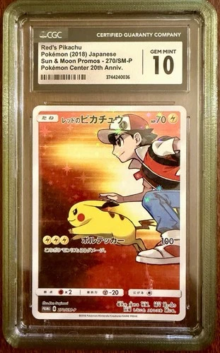 CGC 10 Red's Pikachu 270/SM-P 20th Anniversary PROMO Japanese Pokemon GEM MINT