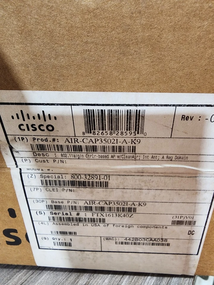 CISCO AIR-CAP3502I-A-K9 DUAL BAND 5GHz 2x3 802.11n Wi-Fi ACCESS POINT - Image 4 of 4