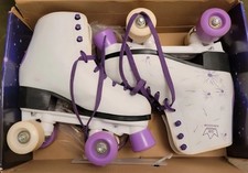Kingdom GB Venus Quad Roller Skates – UK Size 5 – White & Purple – Used