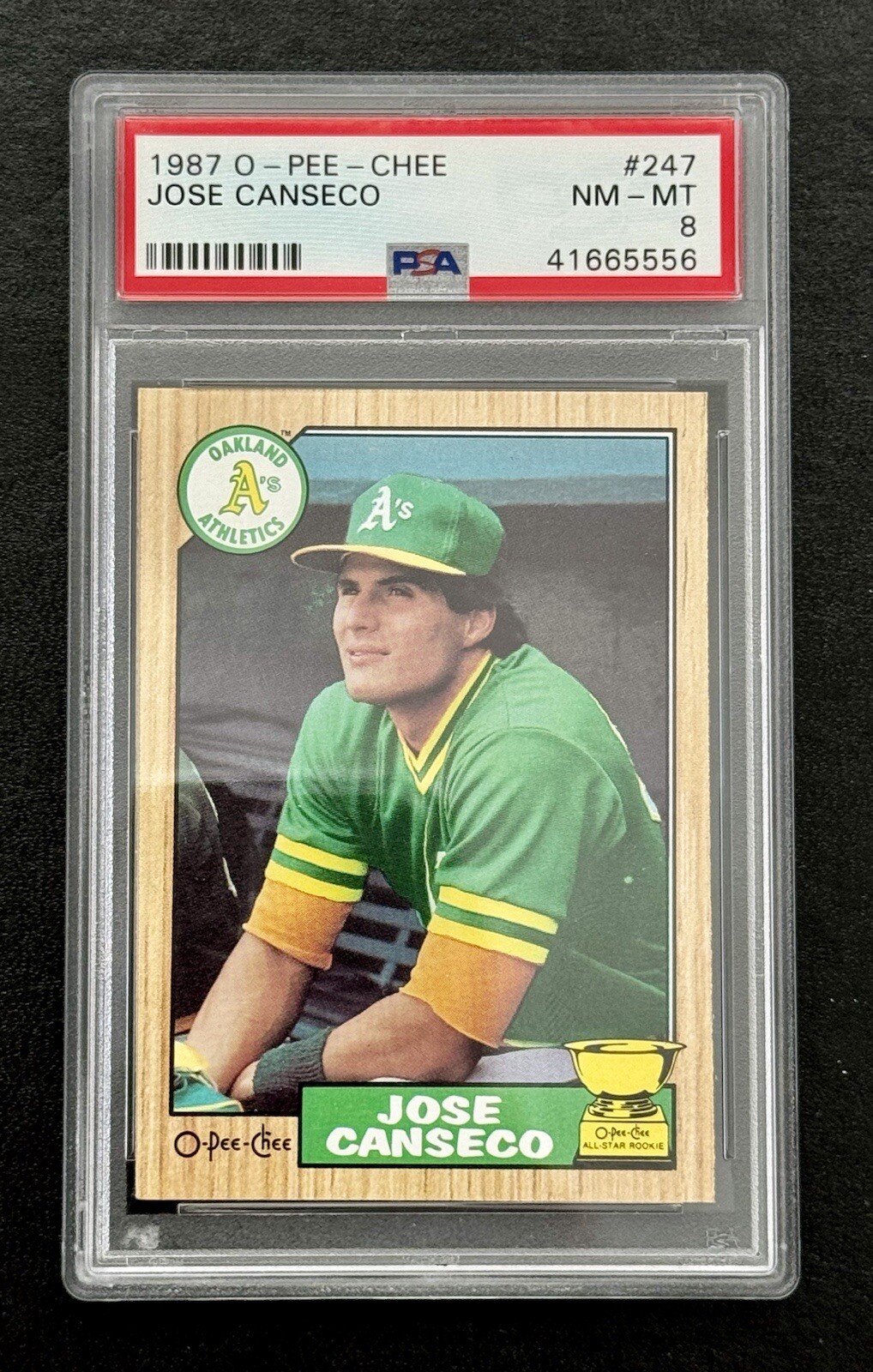 JOSE CANSECO 1987 O-PEE-CHEE #247 PSA 8
